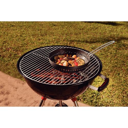 Grelha Wok Furada 26cm em Alumínio Anodizado com Cabo Tramontina Churrasco