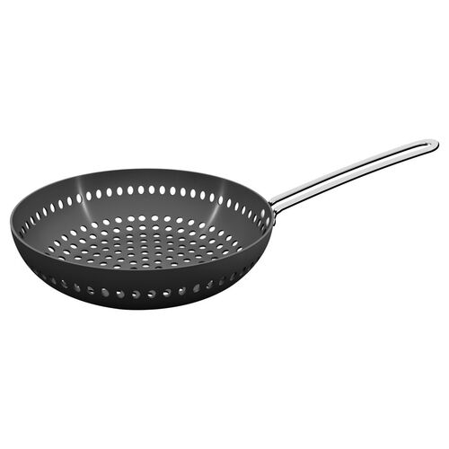 Grelha Wok Furada 26cm em Alumínio Anodizado com Cabo Tramontina Churrasco