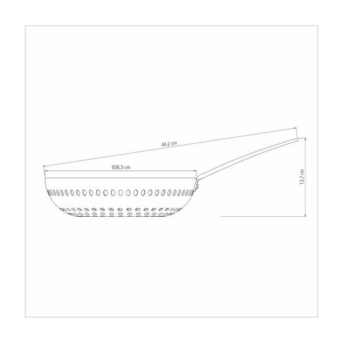 Grelha Wok Furada 26cm em Alumínio Anodizado com Cabo Tramontina Churrasco