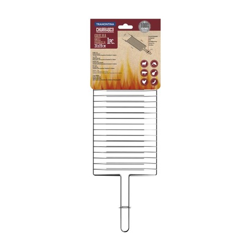 Grelha Dupla Inox 304 Abaulada 31x19cm Tramontina