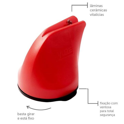 Afiador Amolador de Facas Yuze Vermelho