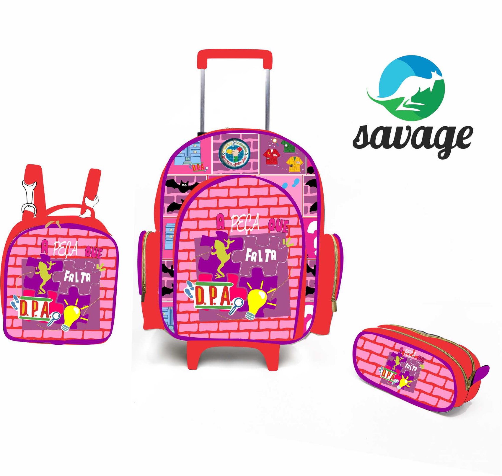 Kit Mochila Escolar Personalizado Escolha o tema