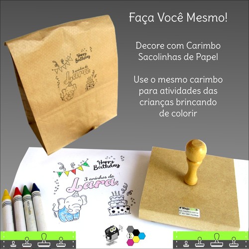 Carimbo Personalizado para Festas 10x10 cm