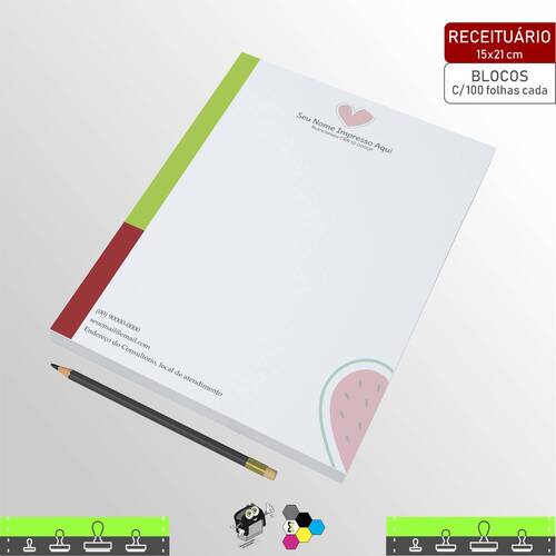 BLOCOS DE RECEITUÁRIOS OU ANOTAÇÕES COM 100 FOLHAS 15X21 CM