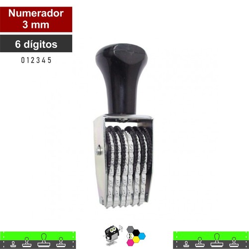 Carimbo Numerador 3mm 6 Fitas