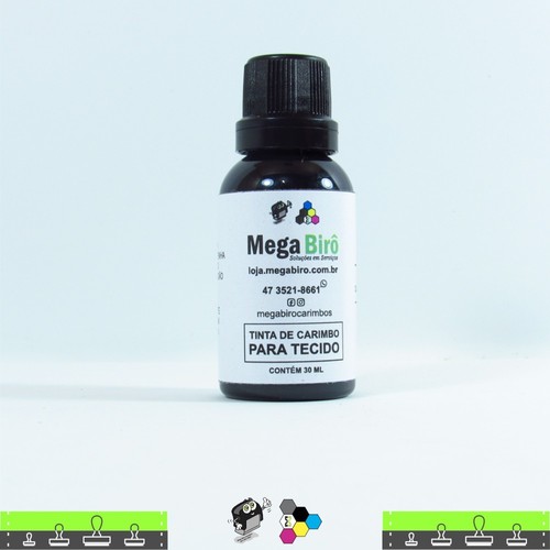 Tinta de Tecido para Carimbos - Preta 30 ml