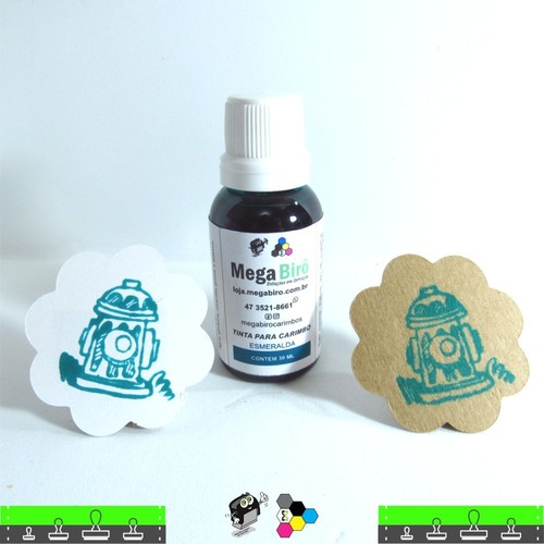 Tinta Verde Esmeralda para carimbo - 30 ml