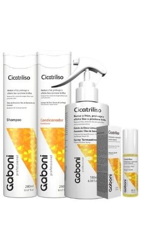 Kit Gaboni Cicatriliso (Spray + Shampoo + Condicionador+ Nova Máscara Líquida)