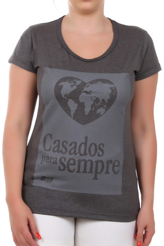 Baby Look Feminina Casados para Sempre Chapado