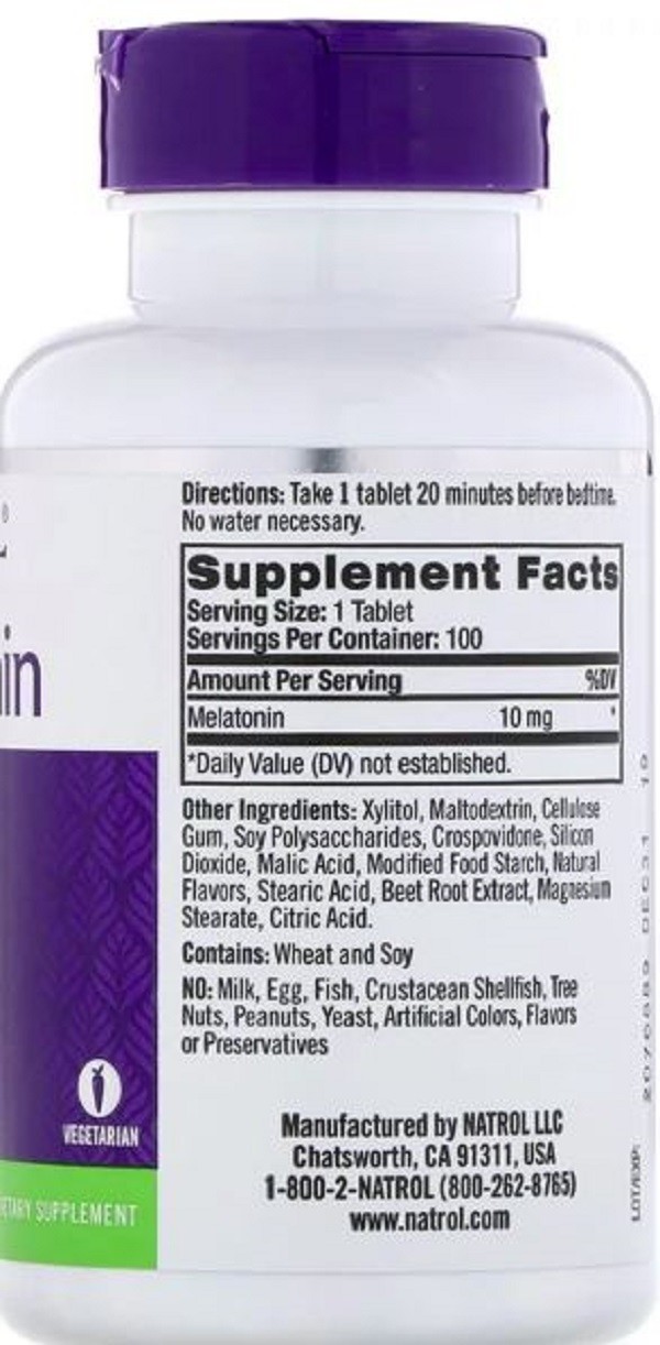 Melatonina 10 mg Fast Dissolve sublingual sabor CITRUS - Natrol - 100 comprimidos