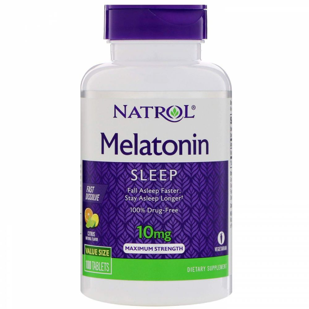 Melatonina 10 mg Fast Dissolve sublingual sabor CITRUS - Natrol - 100 comprimidos (Envio Internacional)