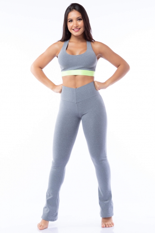 Calça Legging Flare Poliamida Mescla