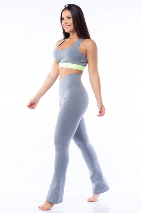 Calça Legging Flare Poliamida Mescla