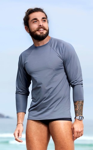 Camisa Proteção UV Masculina Cinza