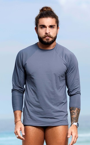 Camisa Proteção UV Masculina Cinza