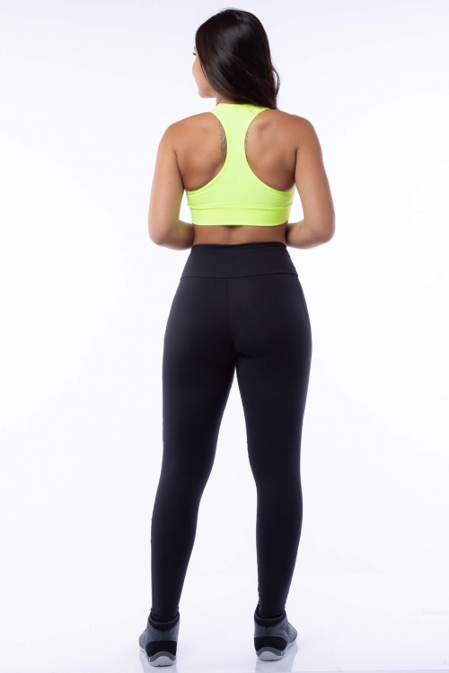 Top Poliamida Strappy Amarelo Neon