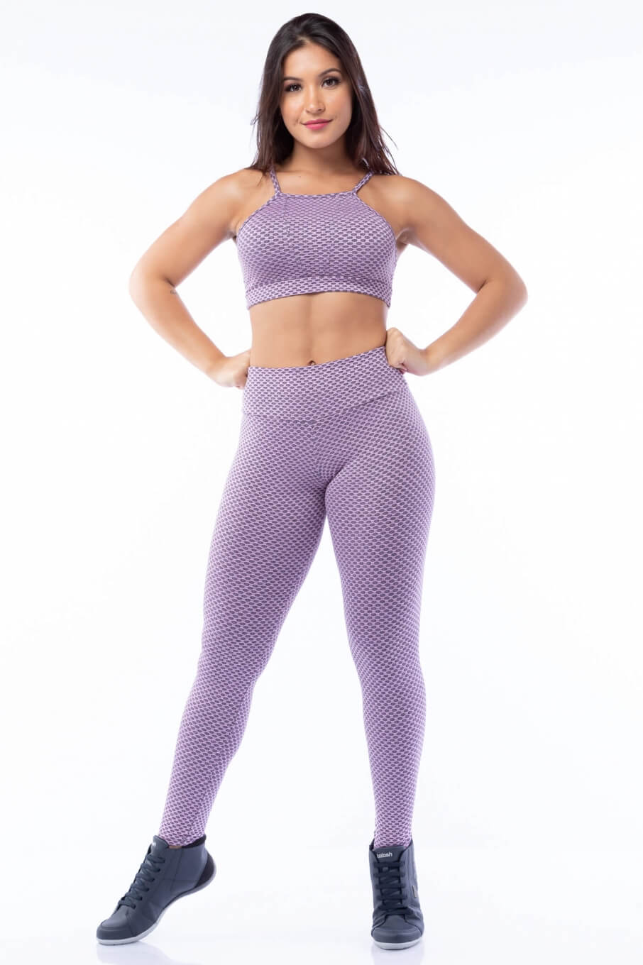 Calça Legging Poliamida com Textura Aurora Boreal