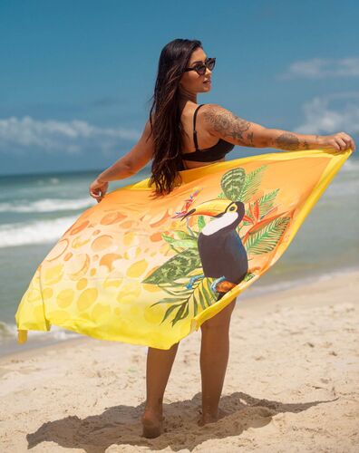 Canga Pareô Estampada Tucano