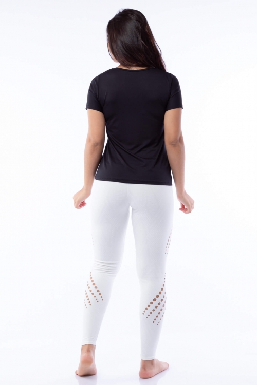 Blusa Poliamida Preta com Silk