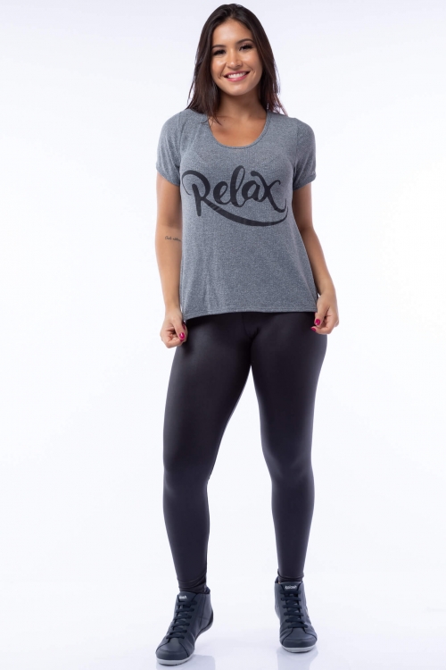 Blusa Dry Fit Poliamida Mescla Relax