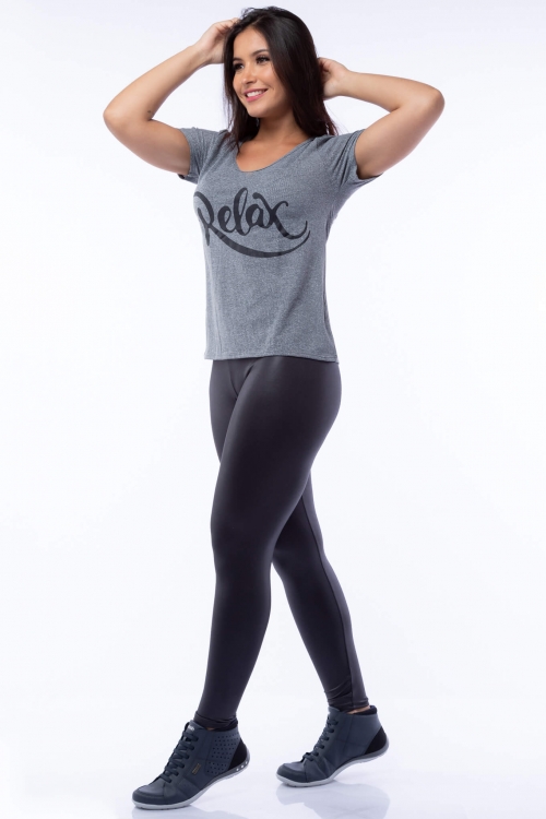 Blusa Dry Fit Poliamida Mescla Relax