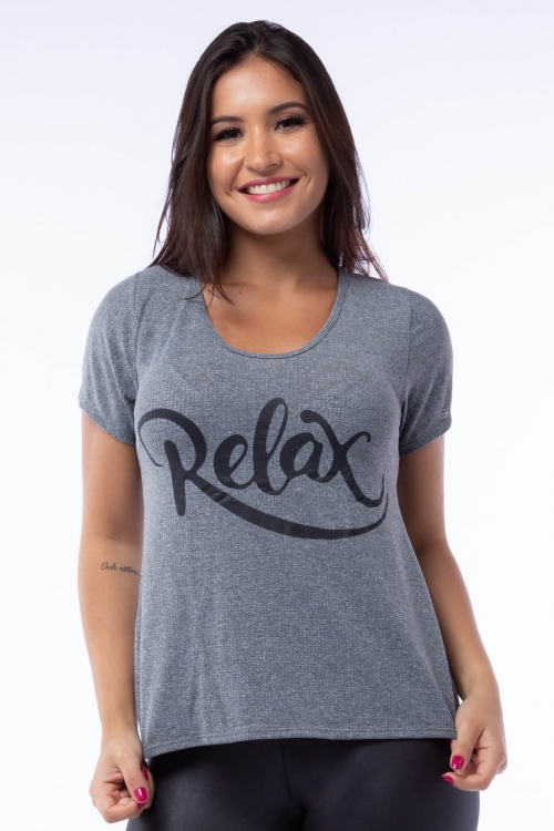 Blusa Dry Fit Poliamida Mescla Relax
