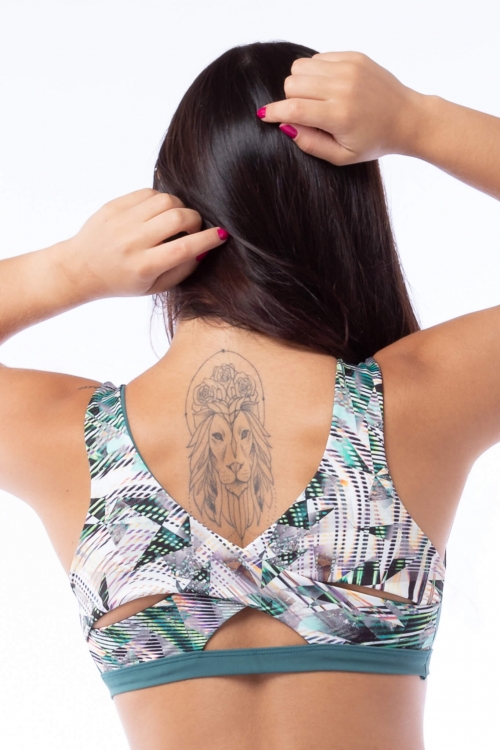Top Dual Color Verde com Estampado