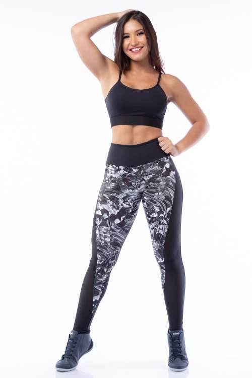 Calça Legging Poliamida Black and White