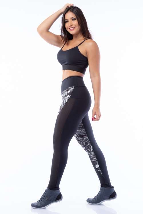 Calça Legging Poliamida Black and White