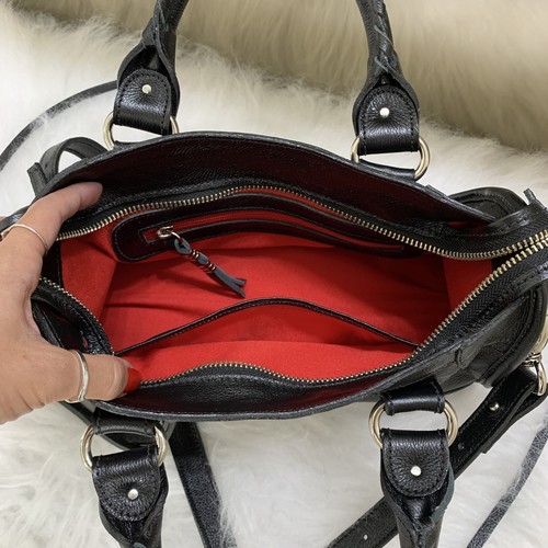 MINI BARCELONA Bolsa pequena couro legítimo preta