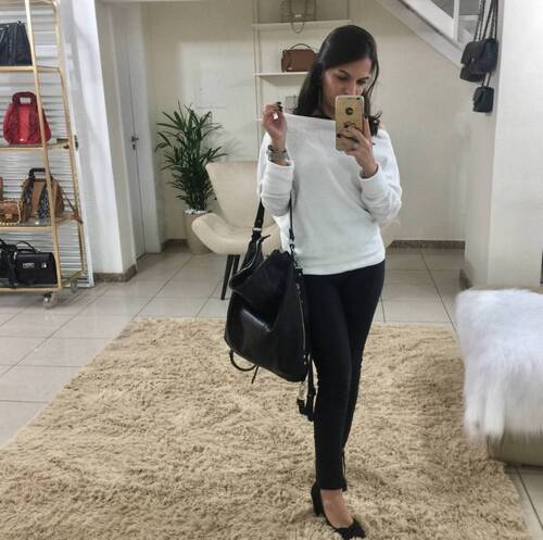 BOLSA - MOCHILA Bolsa mochila couro legítimo preta