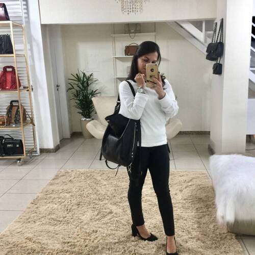 BOLSA - MOCHILA Bolsa mochila couro legítimo preta