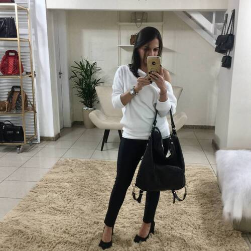 BOLSA - MOCHILA Bolsa mochila couro legítimo preta