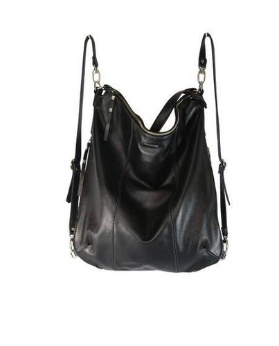 BOLSA - MOCHILA Bolsa mochila couro legítimo preta