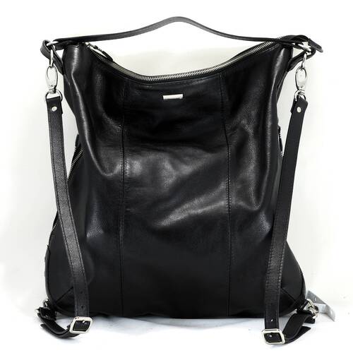 BOLSA - MOCHILA Bolsa mochila couro legítimo preta