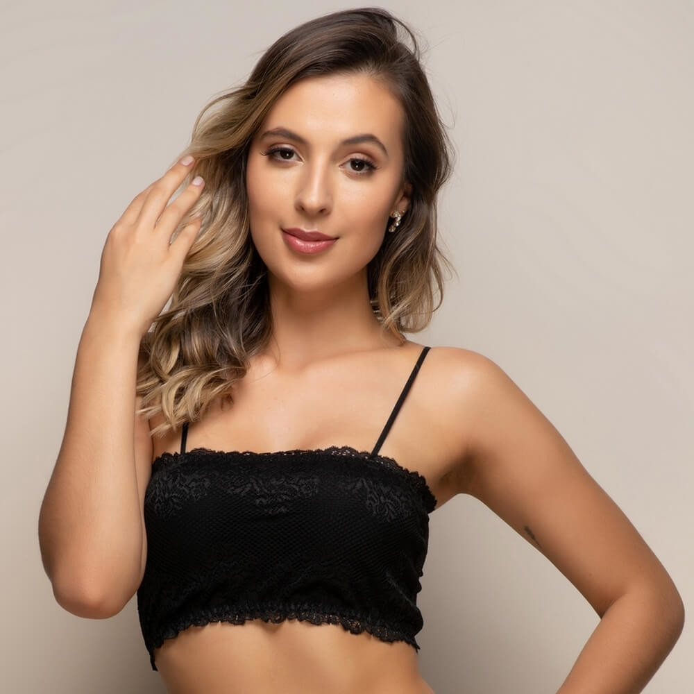 Top Faixa de Renda Sem Bojo Cassia Preto