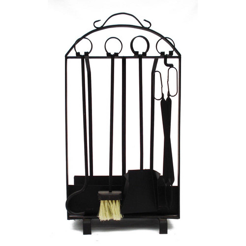 Kit de Limpeza Com Porta Lenha - Preto