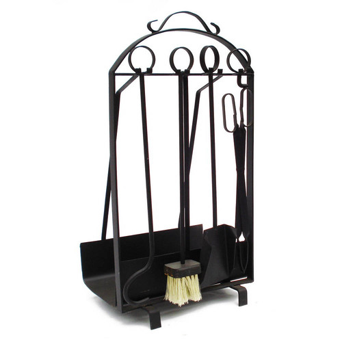 Kit de Limpeza Com Porta Lenha - Preto