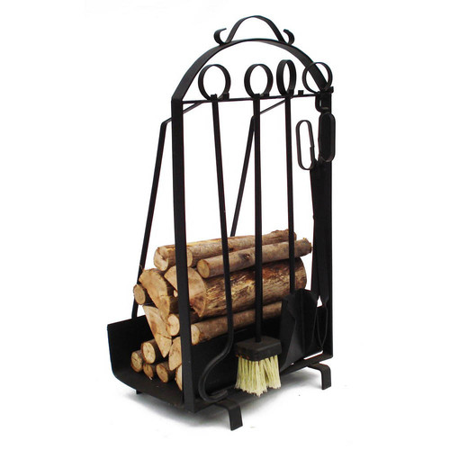 Kit de Limpeza Com Porta Lenha - Preto