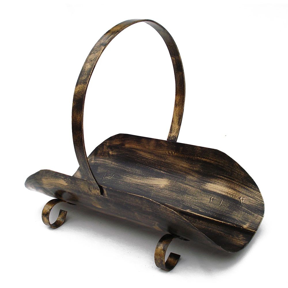Porta Lenha Modelo Canoa - Pátina Ouro