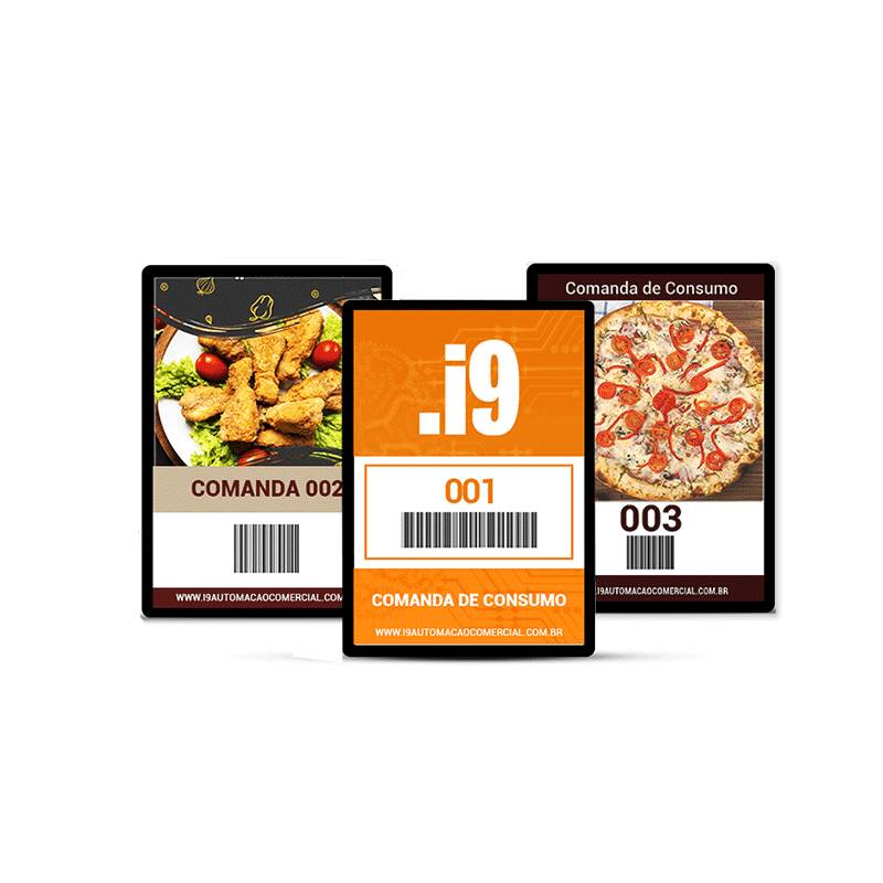 Comanda Eletrônica RFID - 9cm x 7cm - Personalizada - Pct 8 UN