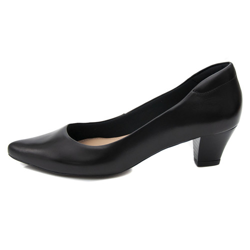 Scarpin Pattini Comfort em Couro Liso Preto