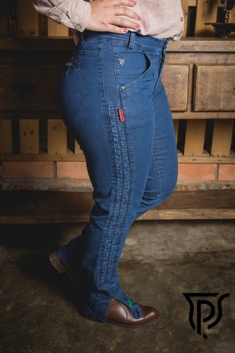 Bombacha Feminina Jeans com Favo Floral