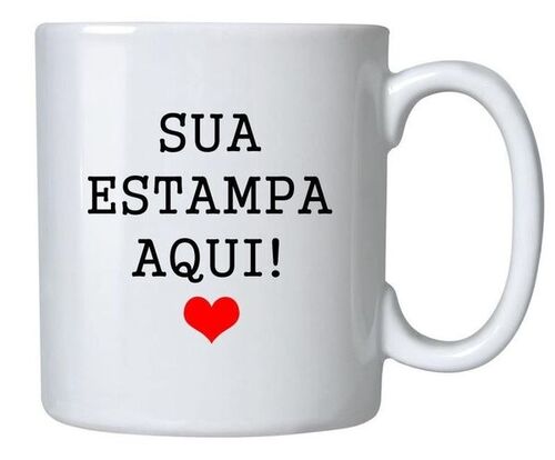 Caneca de Porcelana branca Personalizada do seu Jeito