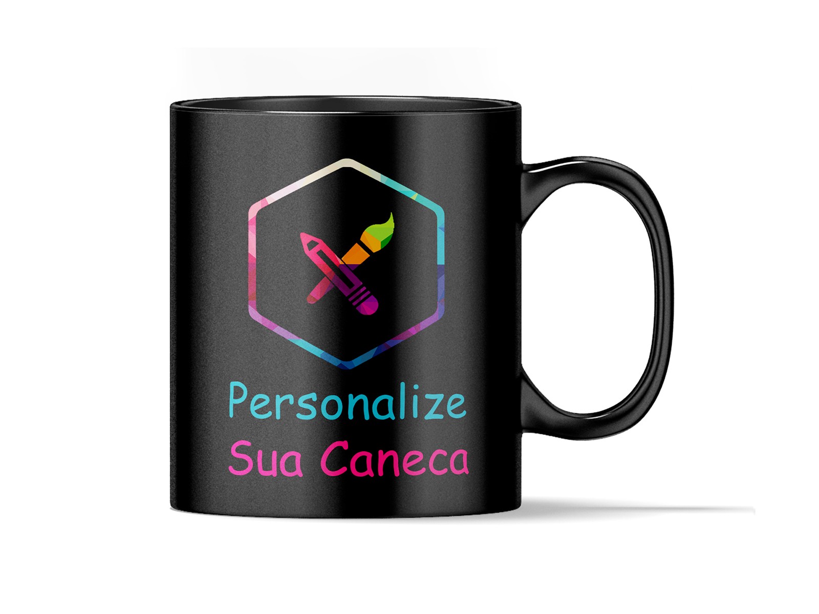 Caneca de Porcelana Personalizada do seu Jeito (100% Preta)