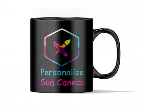 Caneca Preta Personalizada do seu Jeito