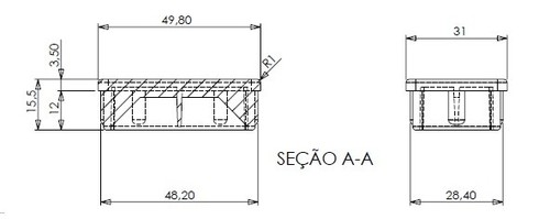 Ponteira Plástica 50x30